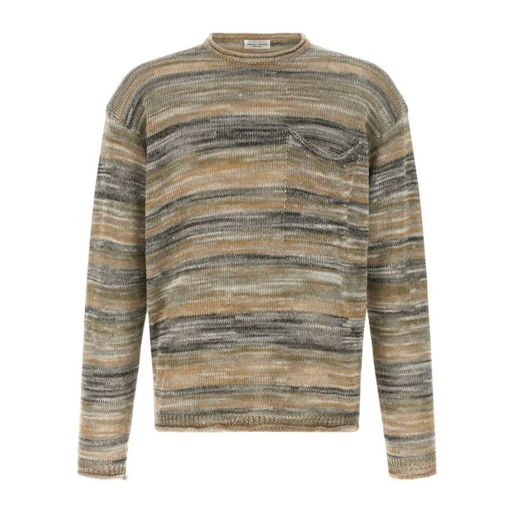 Roberto Collina Gray Linen Men's Cardigan